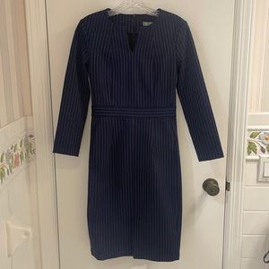 Navy Pinstripe WYKY Stretch Dress
